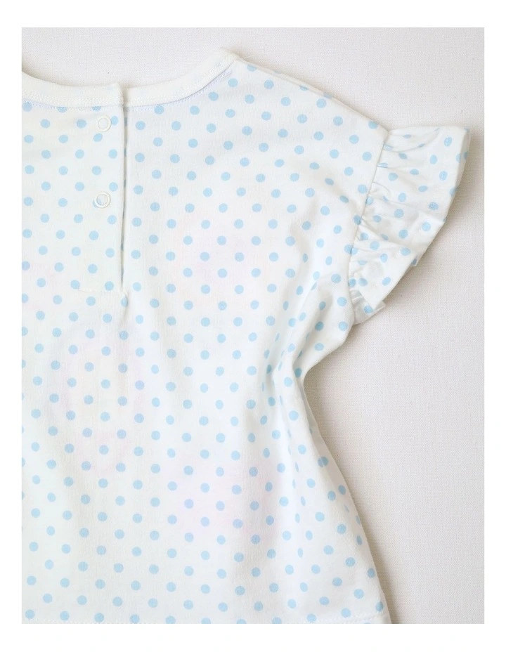Pia Dotty Tee with Embroidery in White image 4