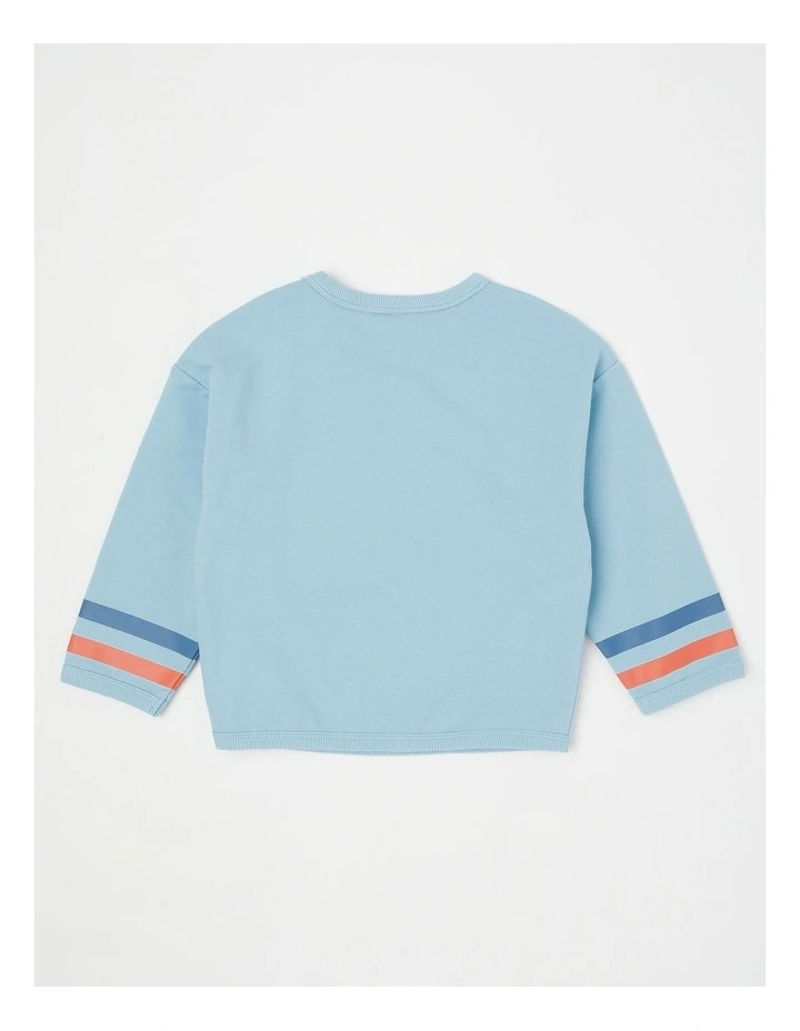 Ernie Funtastic Boucle Sweat Top in Blue image 3
