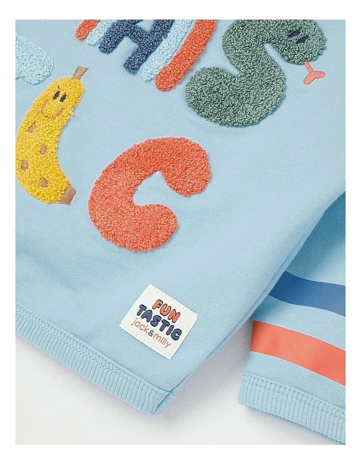 Ernie Funtastic Boucle Sweat Top in Blue image 4
