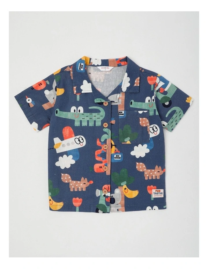Mal Vacay Shirt in Navy image 1