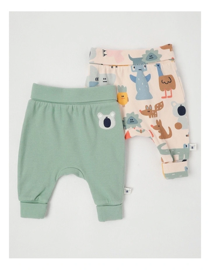 Naturals Sunny 2 Pack Legging Set with Koala Embroidery in Sage image 1