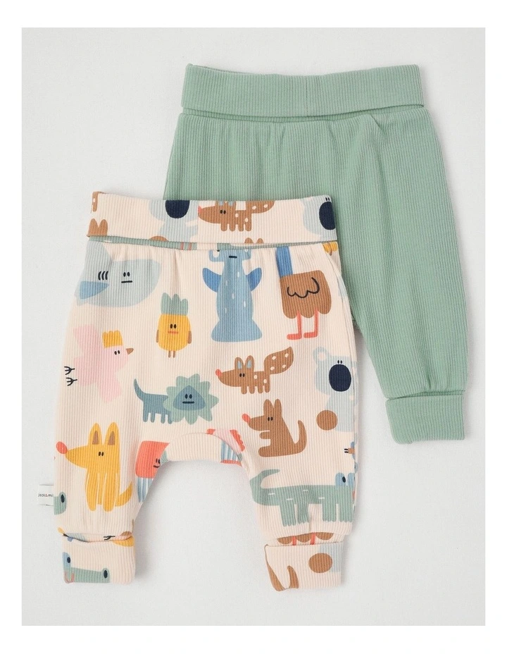 Naturals Sunny 2 Pack Legging Set with Koala Embroidery in Sage image 3