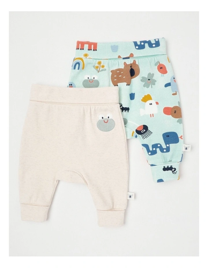 Newborn Naturals Sunny 2 Pack Legging Set in Oat Marle image 1