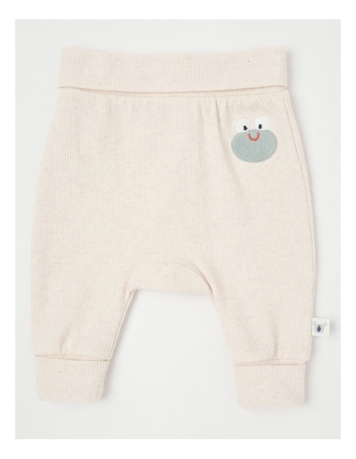 Newborn Naturals Sunny 2 Pack Legging Set in Oat Marle image 4