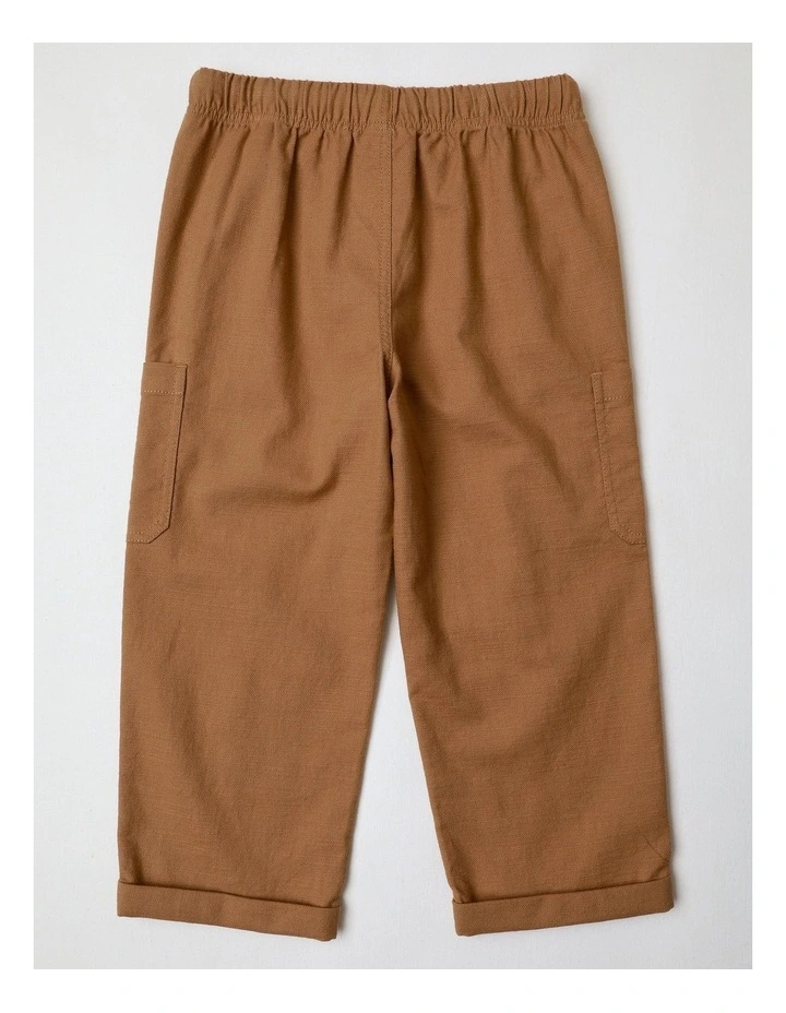 Rex Relaxed Textured Woven Pant in Brown image 3