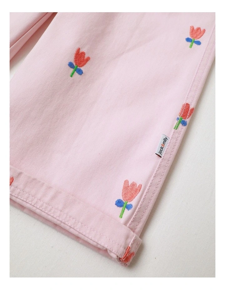 Sadie Woven Wide Leg Pant in Pink image 4