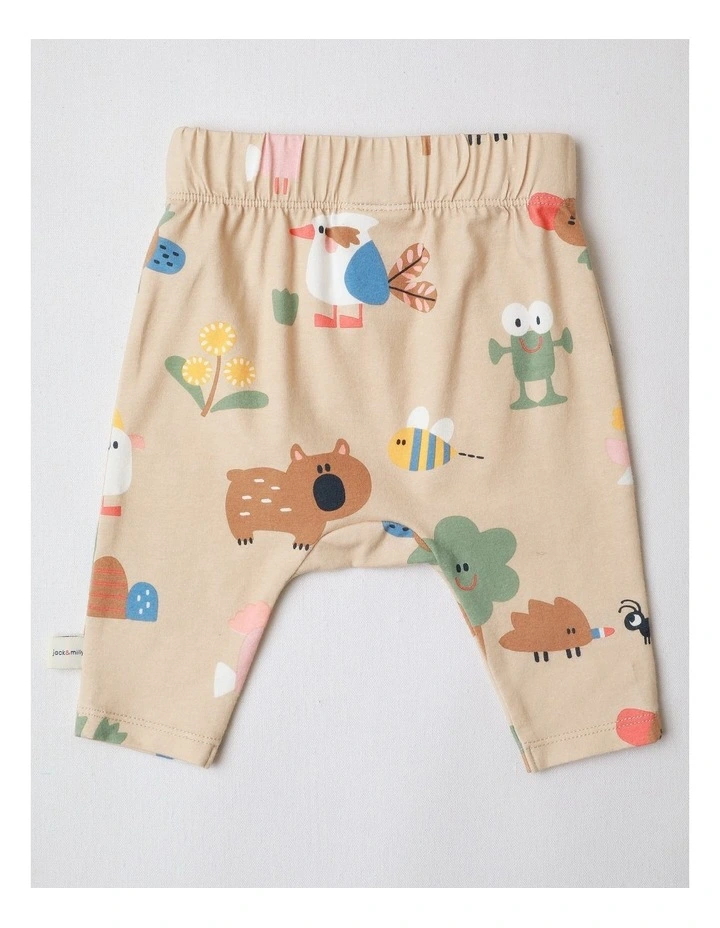 Naturals 2 Pack Leggings with Echidna Embroidery in Oatmeal image 5