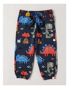 Essentials Lucky Trackpants with Dinosaur Country Print in Navy