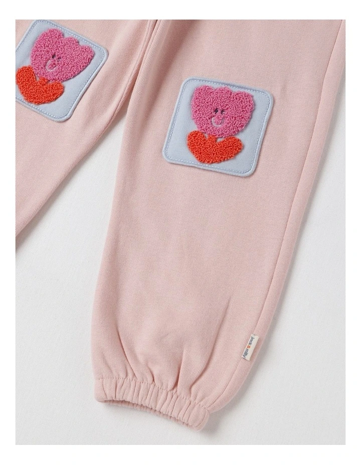 Essentials Juno Trackpants with Tulip Knee Patches in Light Pink image 2