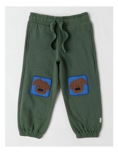 Essentials Juno Trackpants with Doggo Knee Patches in Green