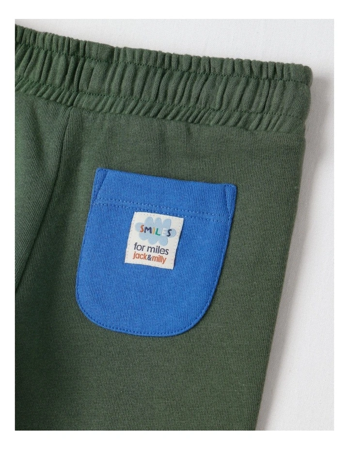 Essentials Juno Trackpants with Doggo Knee Patches in Green image 4