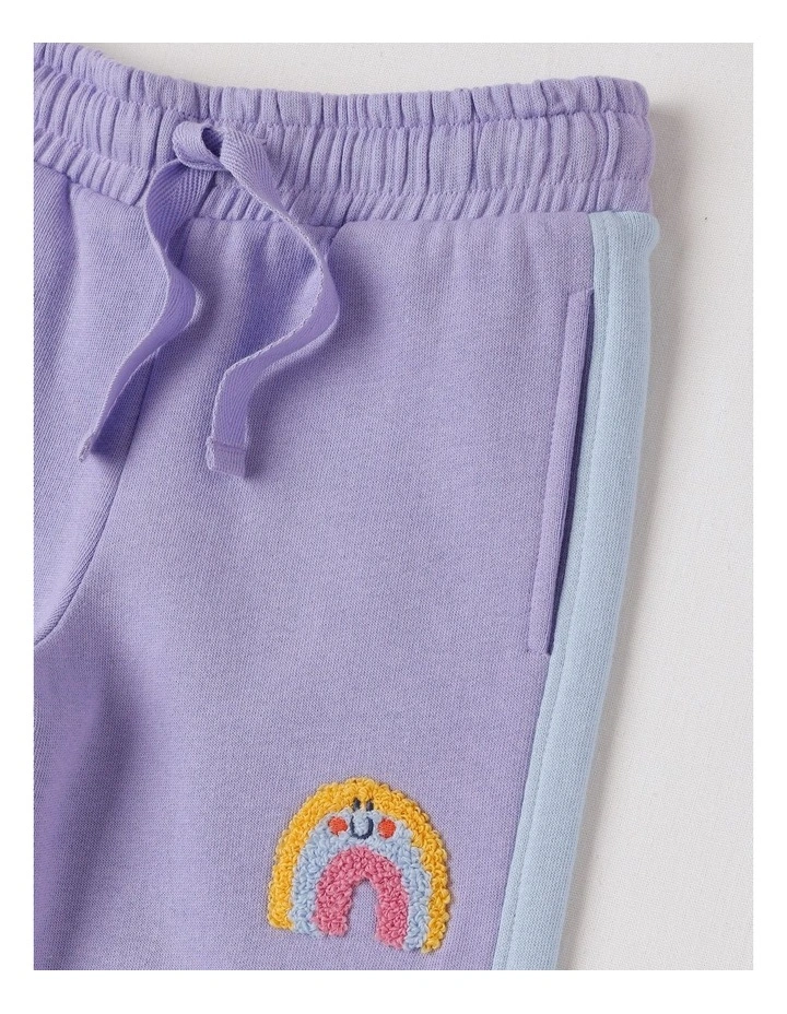 Essentials Willow Trackpants with Rainbow Boucle in Lilac image 2