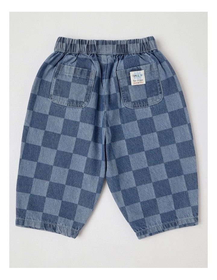 Barney Laser Print Checkerboard in Jean image 3