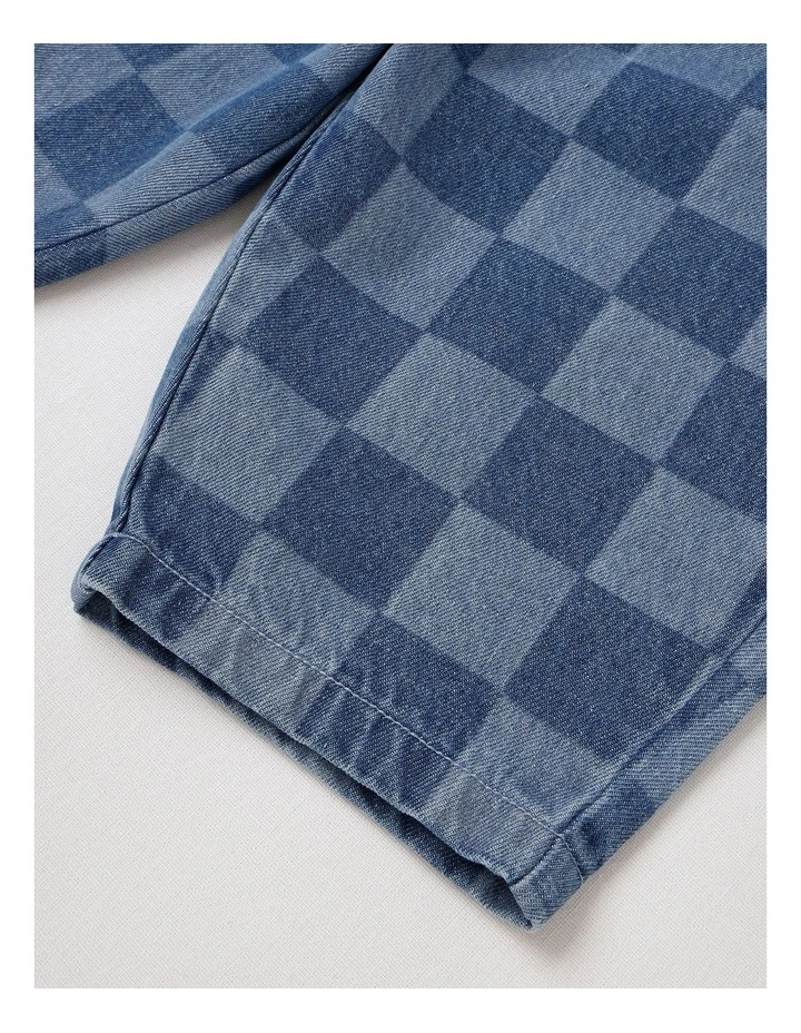 Barney Laser Print Checkerboard in Jean image 4