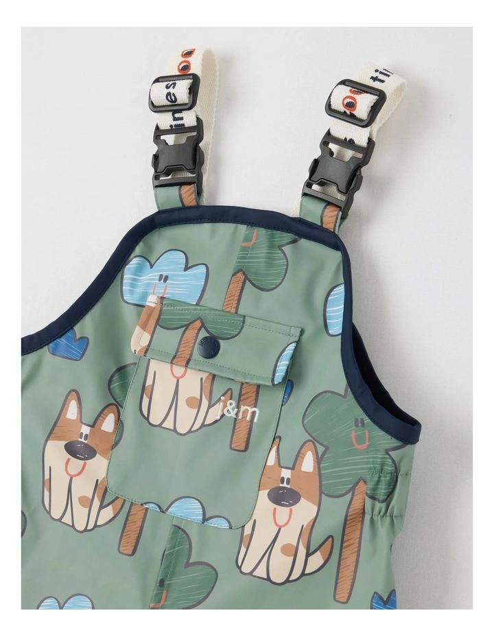 'A Walk in the Park' Waterproof Overall In Green image 2
