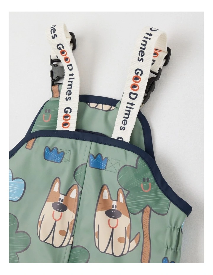 'A Walk in the Park' Waterproof Overall In Green image 5
