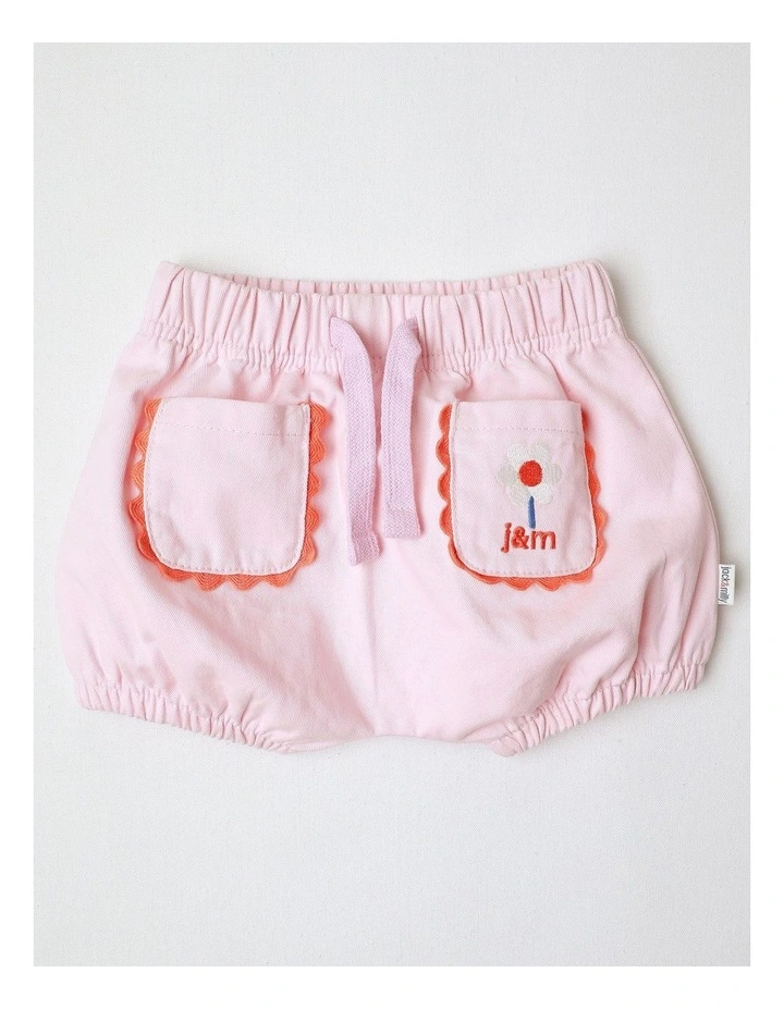 Essentials Mila Knit Denim Short in Pink image 1