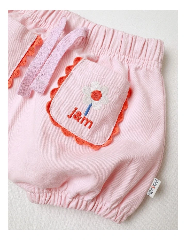 Essentials Mila Knit Denim Short in Pink image 2