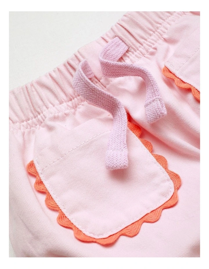 Essentials Mila Knit Denim Short in Pink image 4