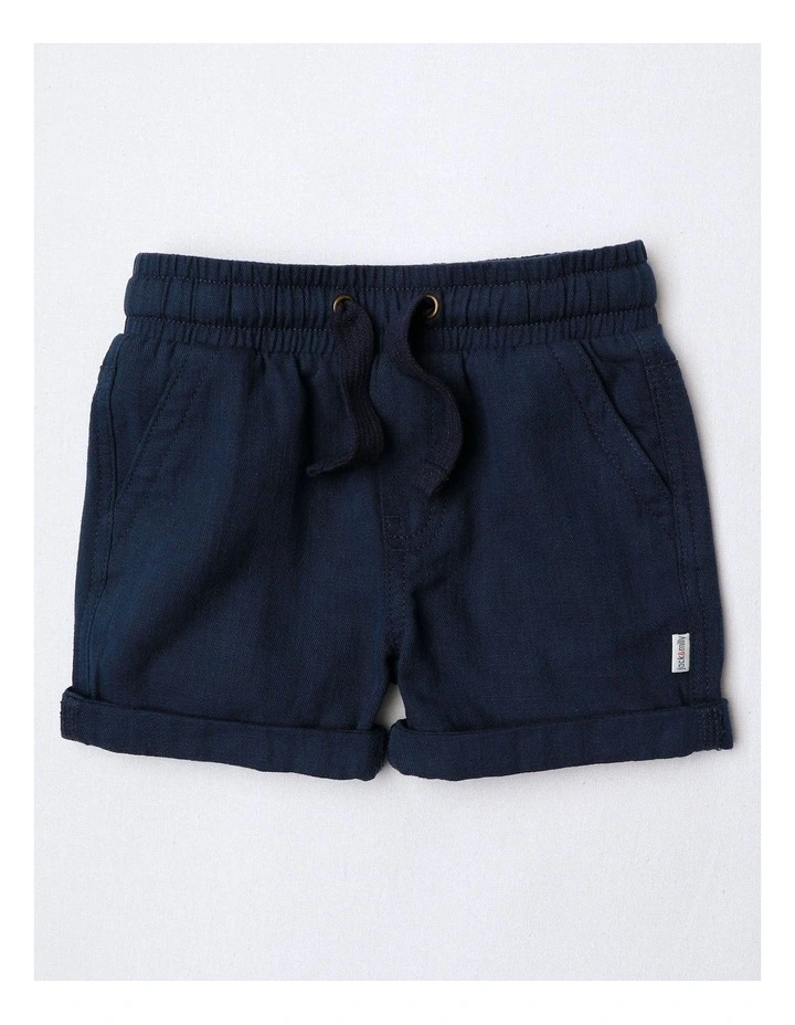Essentials Mack Textured Woven Short In Navy image 1