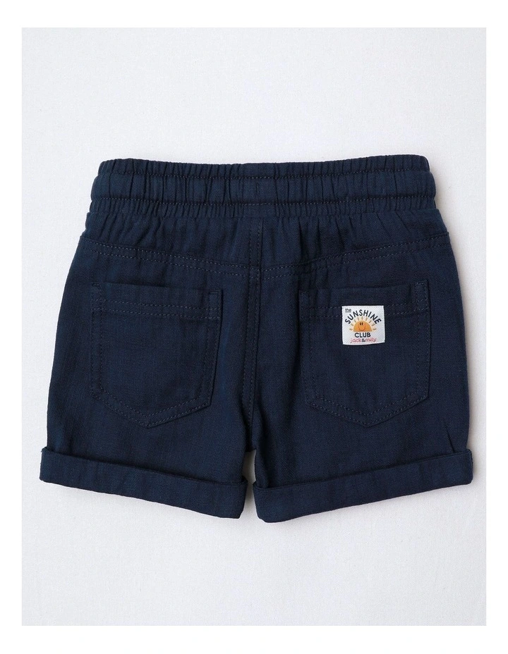 Essentials Mack Textured Woven Short In Navy image 3