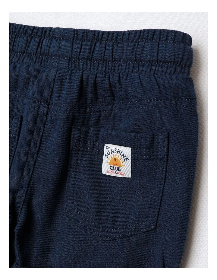 Essentials Mack Textured Woven Short In Navy image 4