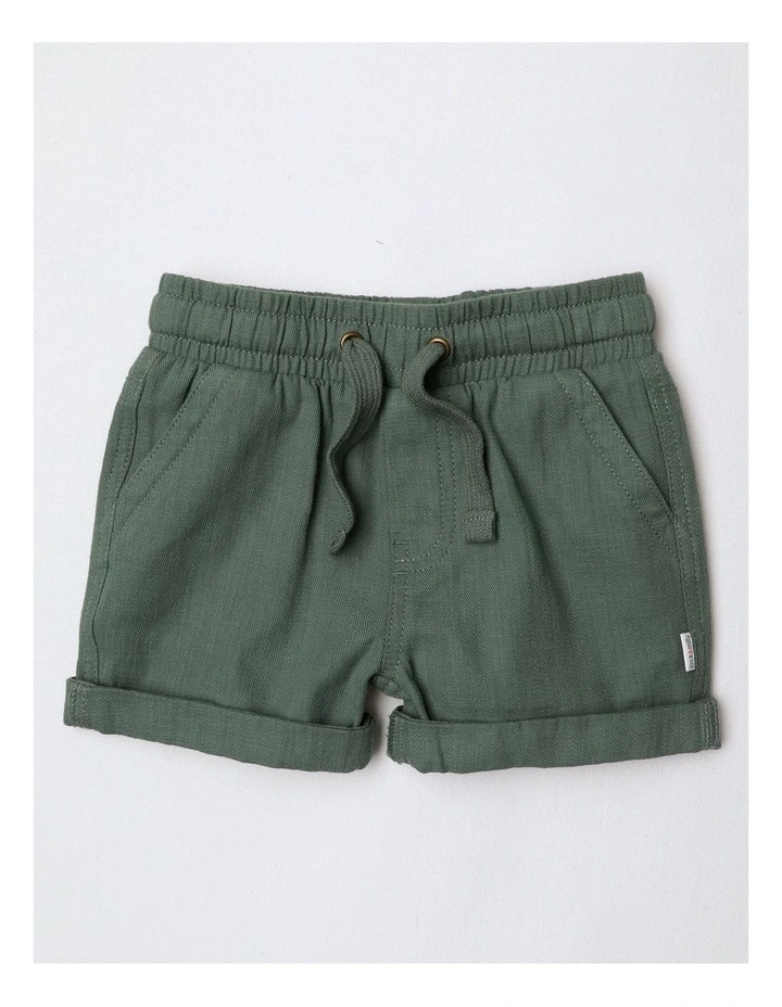 Essentials Mack Textured Woven Short In Green image 1