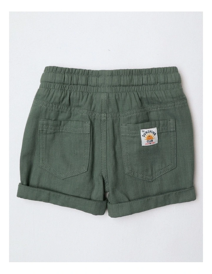Essentials Mack Textured Woven Short In Green image 3
