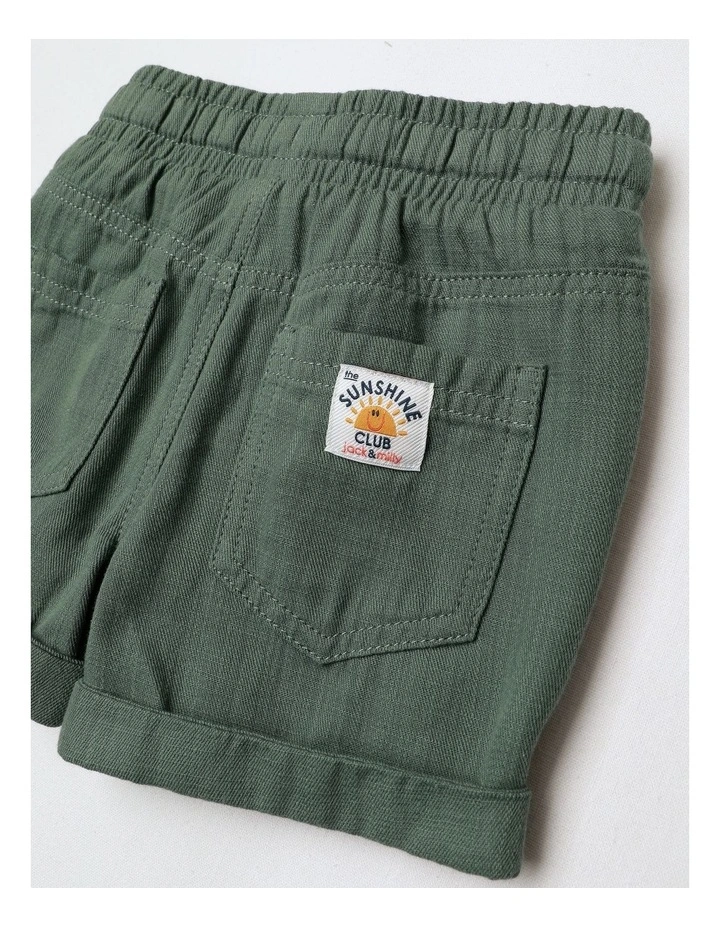 Essentials Mack Textured Woven Short In Green image 4