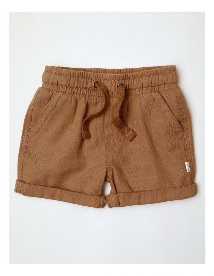 Essentials Mack Textured Woven Short In Brown image 1