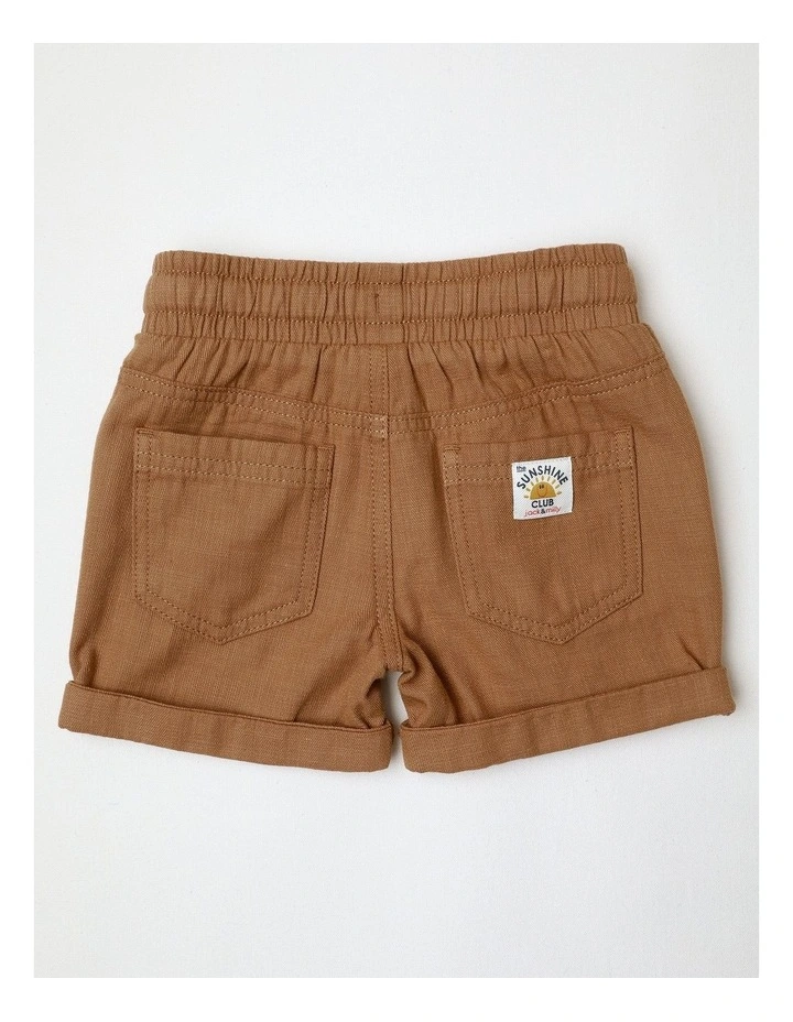 Essentials Mack Textured Woven Short In Brown image 3