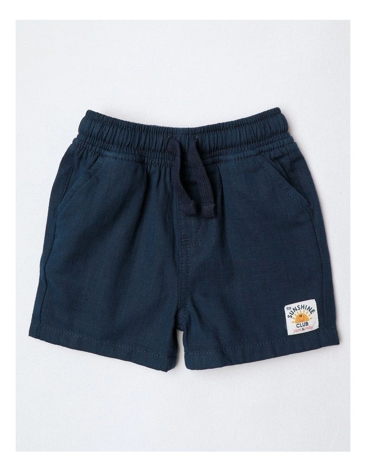 Essentials Beau Textured Woven Short in Navy image 1