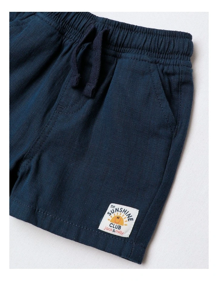 Essentials Beau Textured Woven Short in Navy image 2