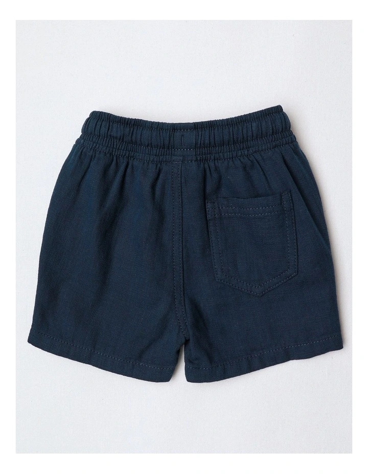 Essentials Beau Textured Woven Short in Navy image 3