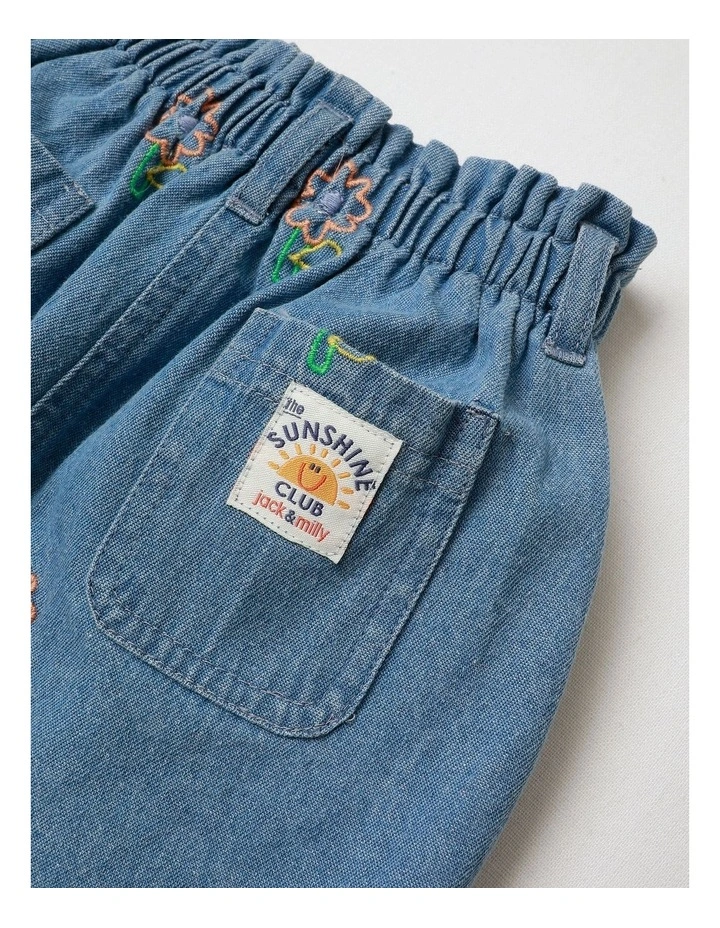 Ester Skirt With Embroidery in Denim image 4