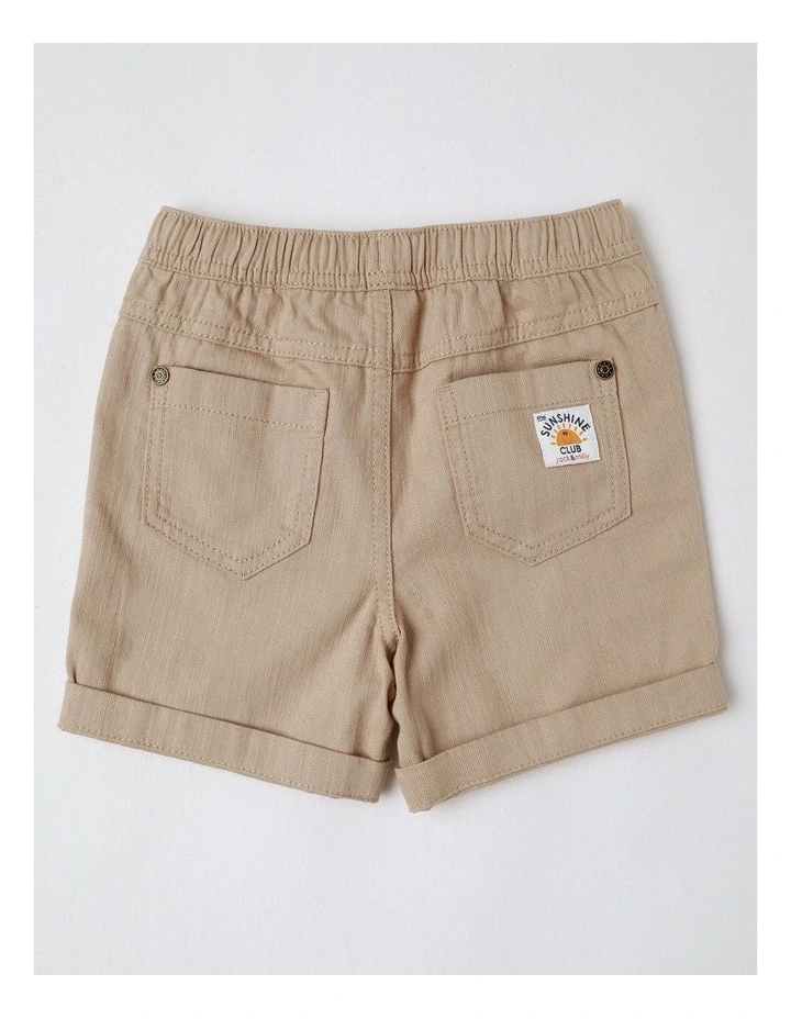 Henry Stretch Twill Shorts in Tan image 3
