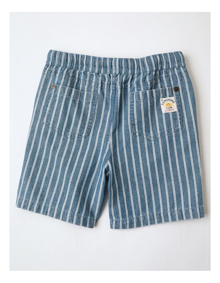 Harry Yarn Dyed Denim Short in Blue image 3