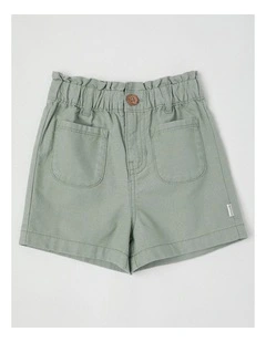 Essentials Isabella Paperbag Waist Short in Sage