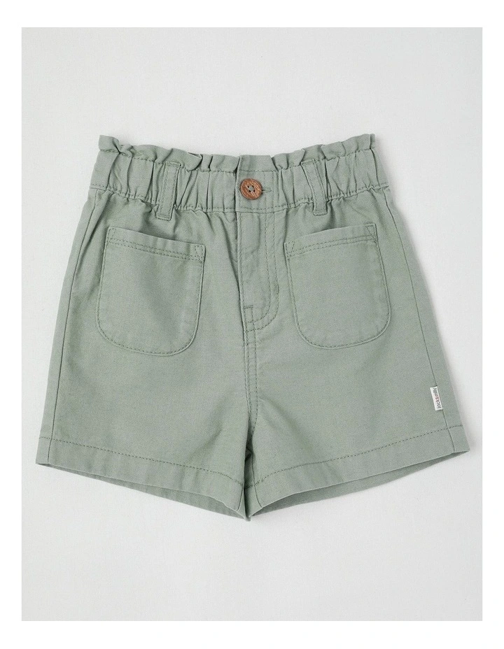 Essentials Isabella Paperbag Waist Short in Sage image 1