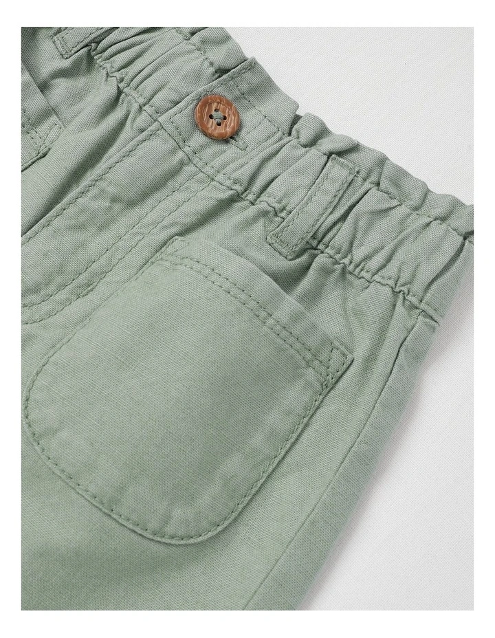 Essentials Isabella Paperbag Waist Short in Sage image 2