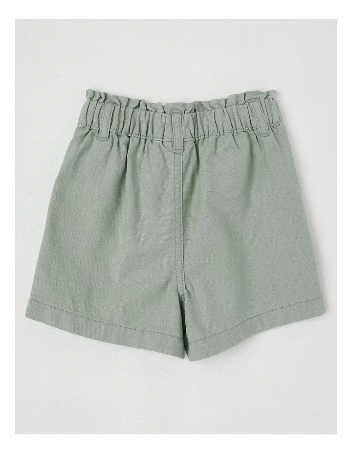Essentials Isabella Paperbag Waist Short in Sage image 3