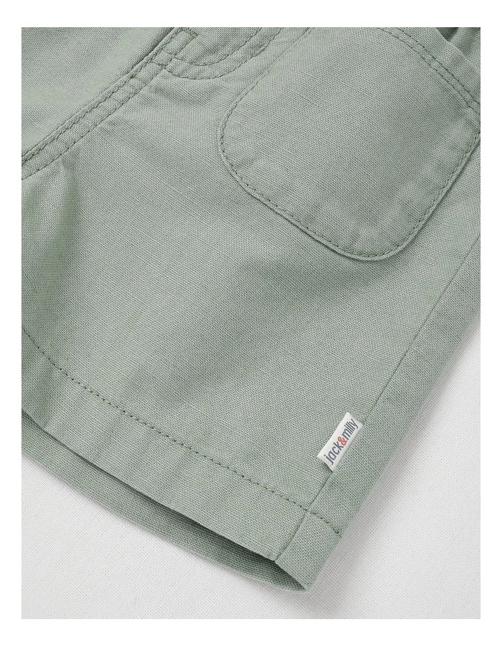 Essentials Isabella Paperbag Waist Short in Sage image 4