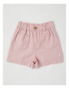 Essentials Isabella Paperbag Waist Short in Dusty Pink