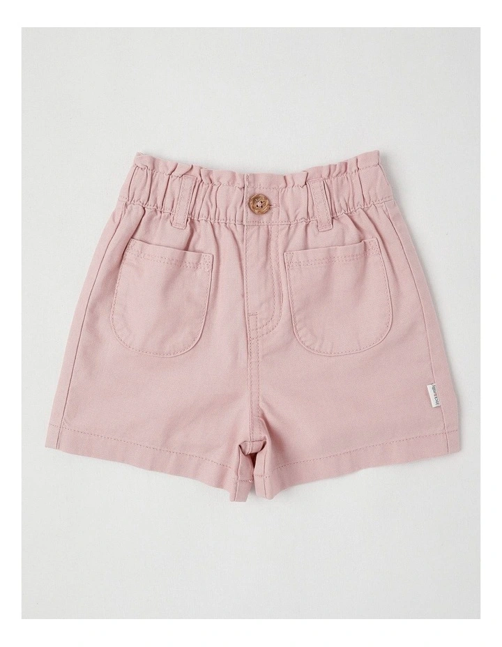 Essentials Isabella Paperbag Waist Short in Dusty Pink image 1