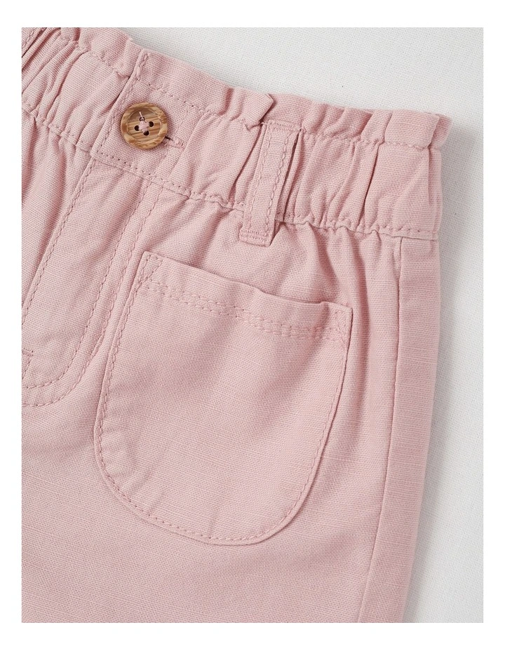 Essentials Isabella Paperbag Waist Short in Dusty Pink image 2