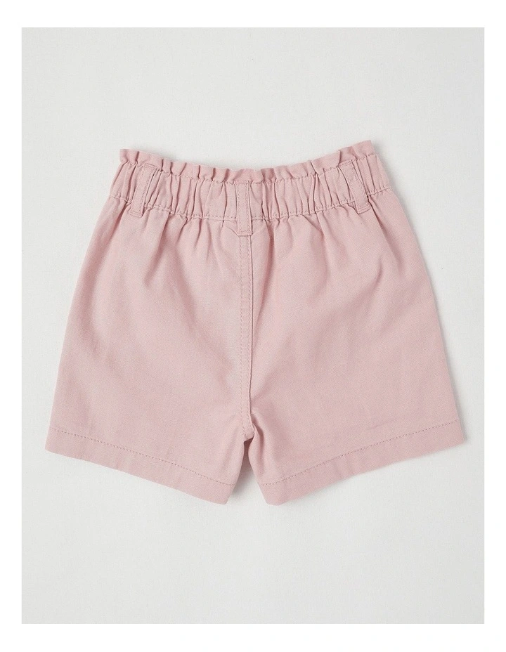 Essentials Isabella Paperbag Waist Short in Dusty Pink image 3