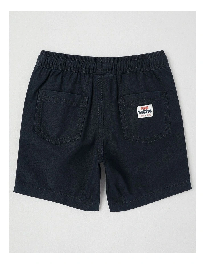 Essentials Ollie Textured Woven Short in Navy image 3