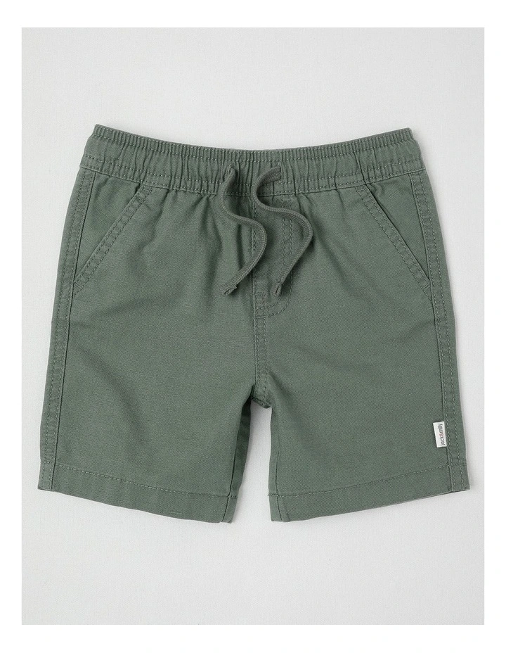 Essentials Ollie Textured Woven Short in Green image 1