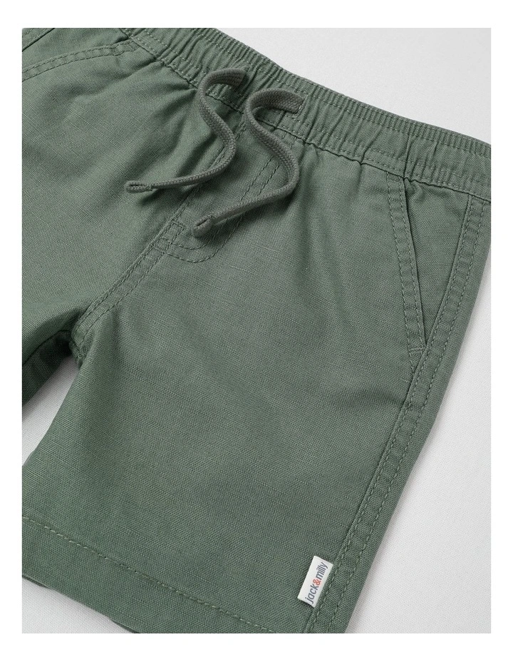 Essentials Ollie Textured Woven Short in Green image 2