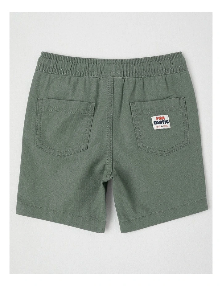Essentials Ollie Textured Woven Short in Green image 3